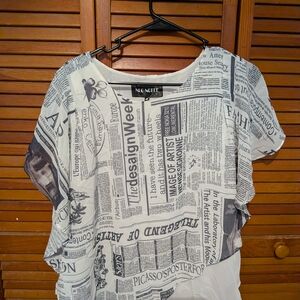 Newspaper Print Women's Top